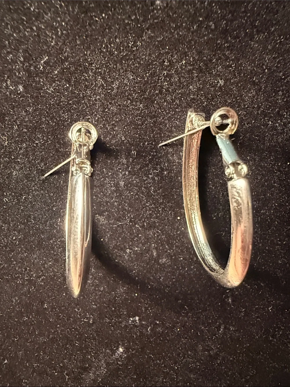 Polished Silver Hoop Drop Earrings - Women's Jewelry